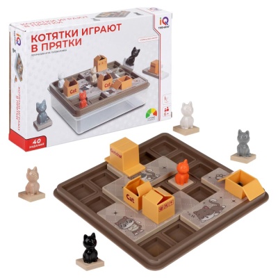 Настольная логическая игра IQ Тренинг Котятки играют в прятки 1Toy Т25566